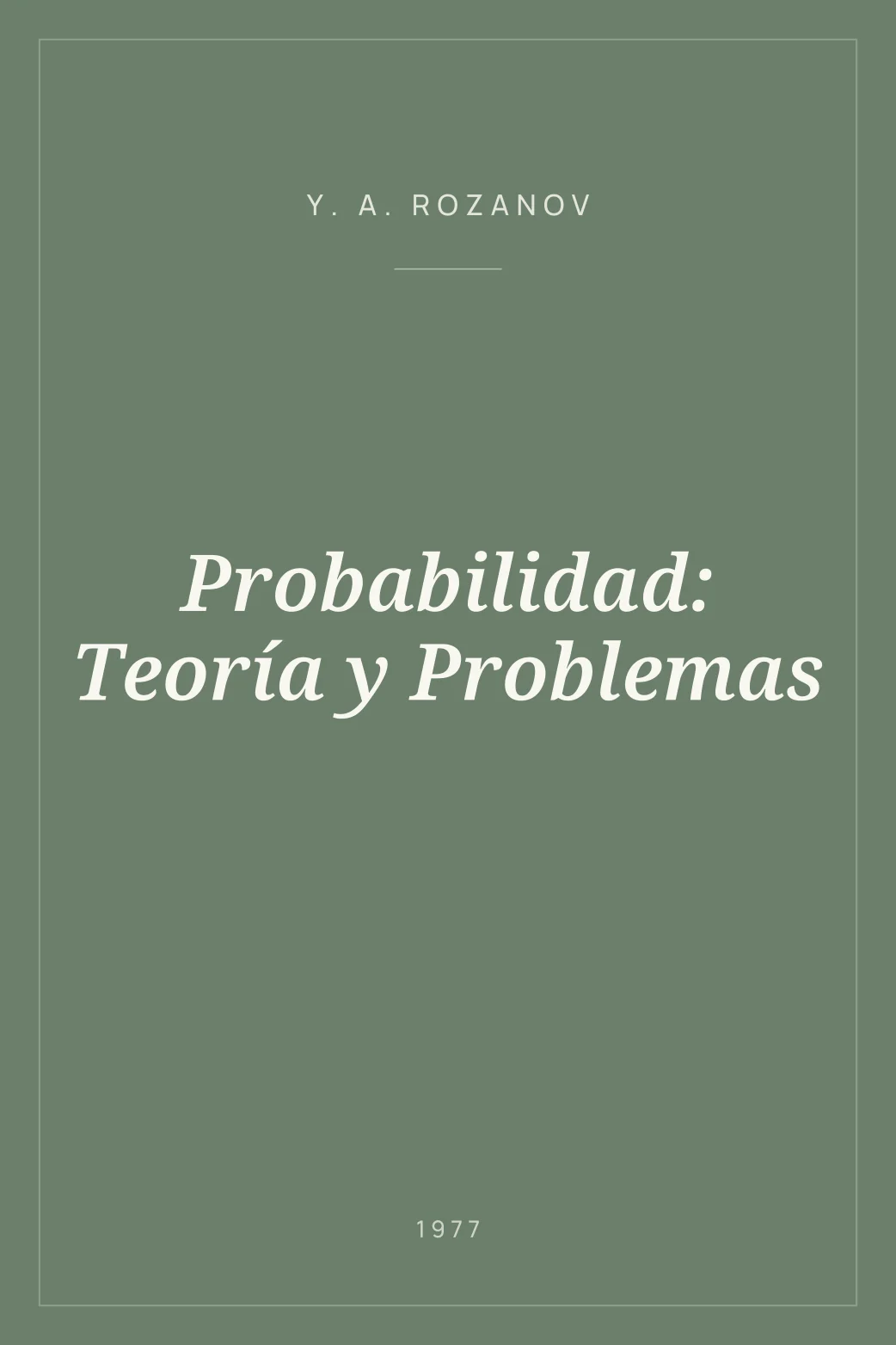 Portada de Probabilidad: Teoría y Problemas