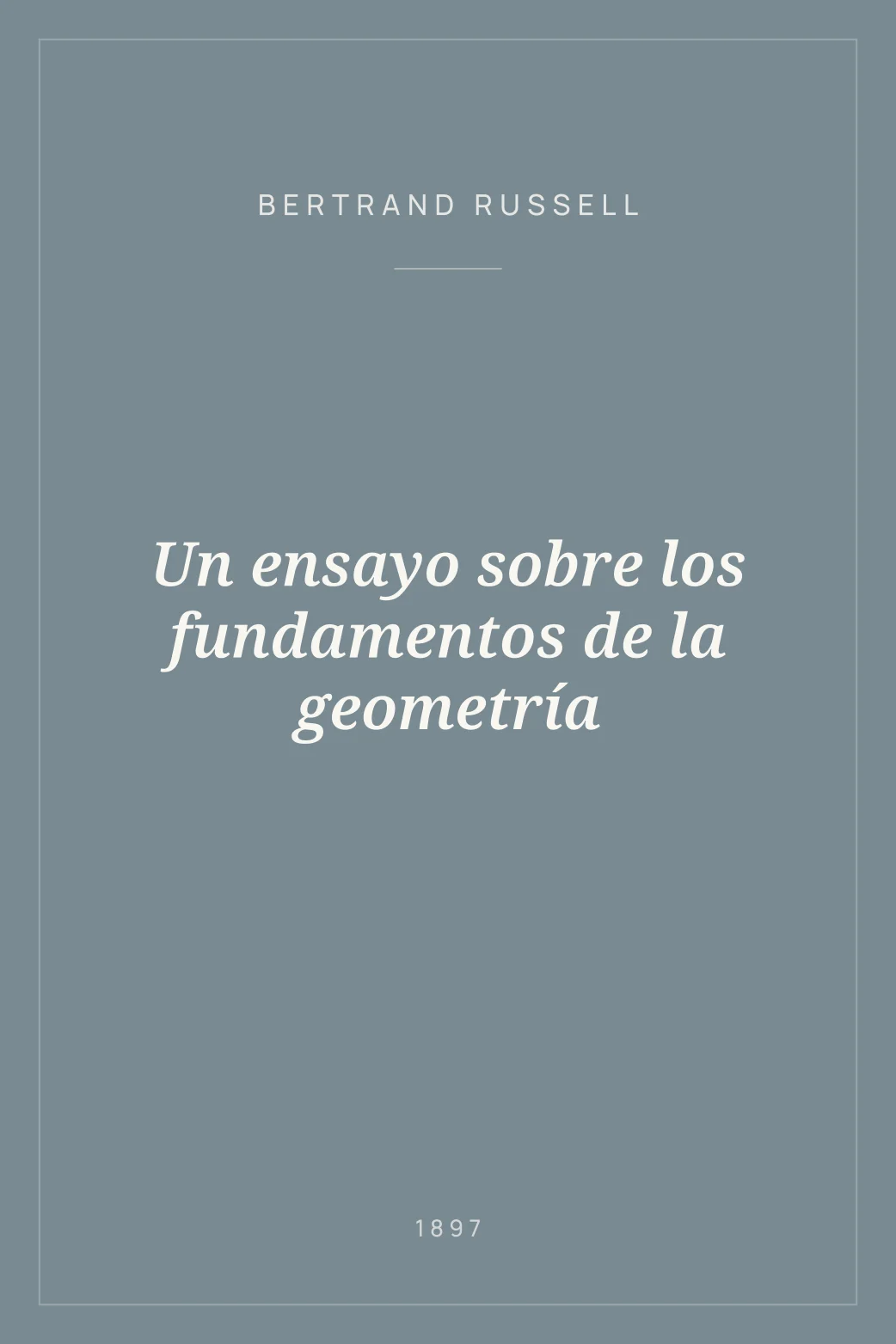 Portada de Un ensayo sobre los fundamentos de la geometría