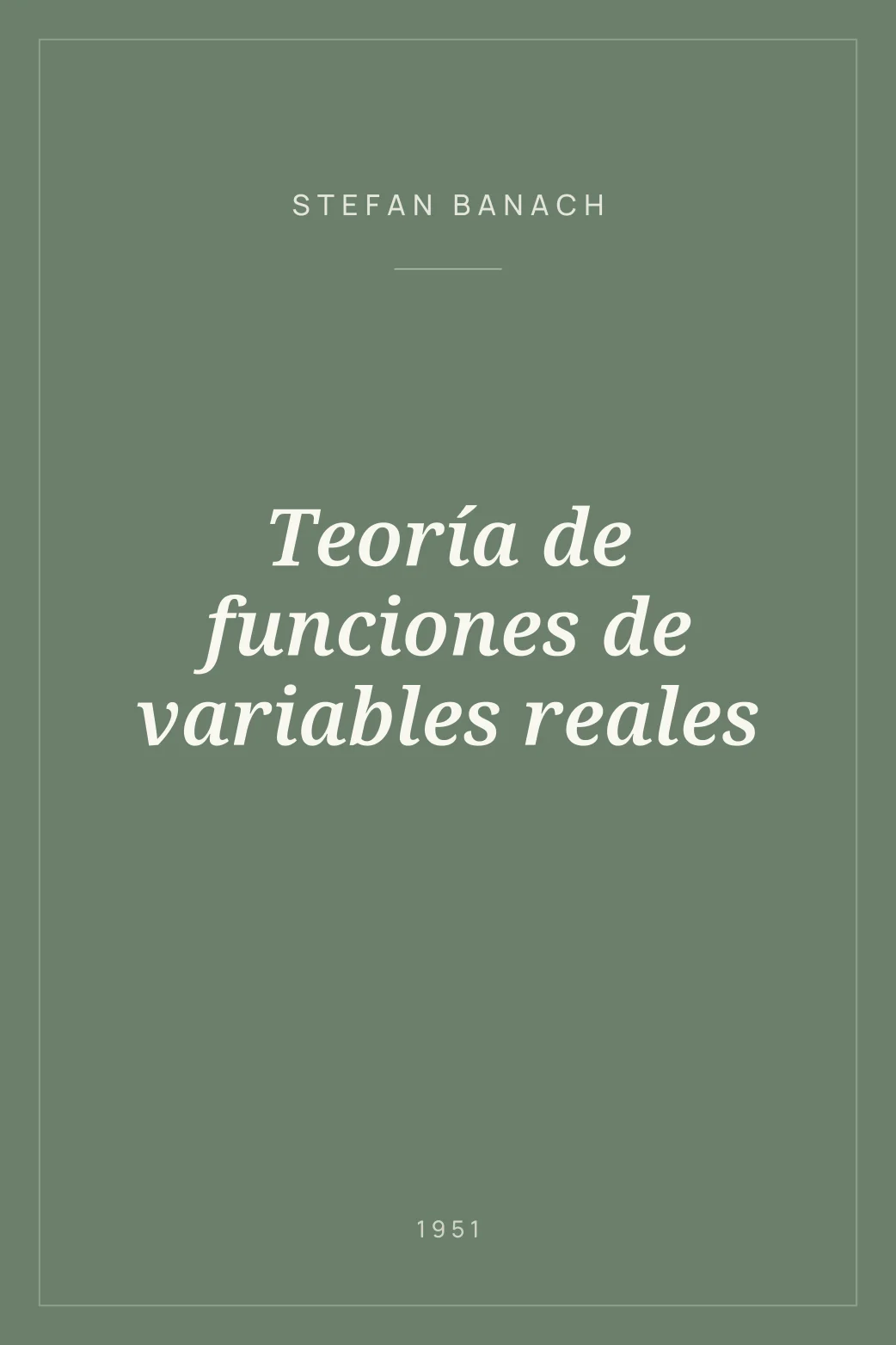 Portada de Teoría de funciones de variables reales