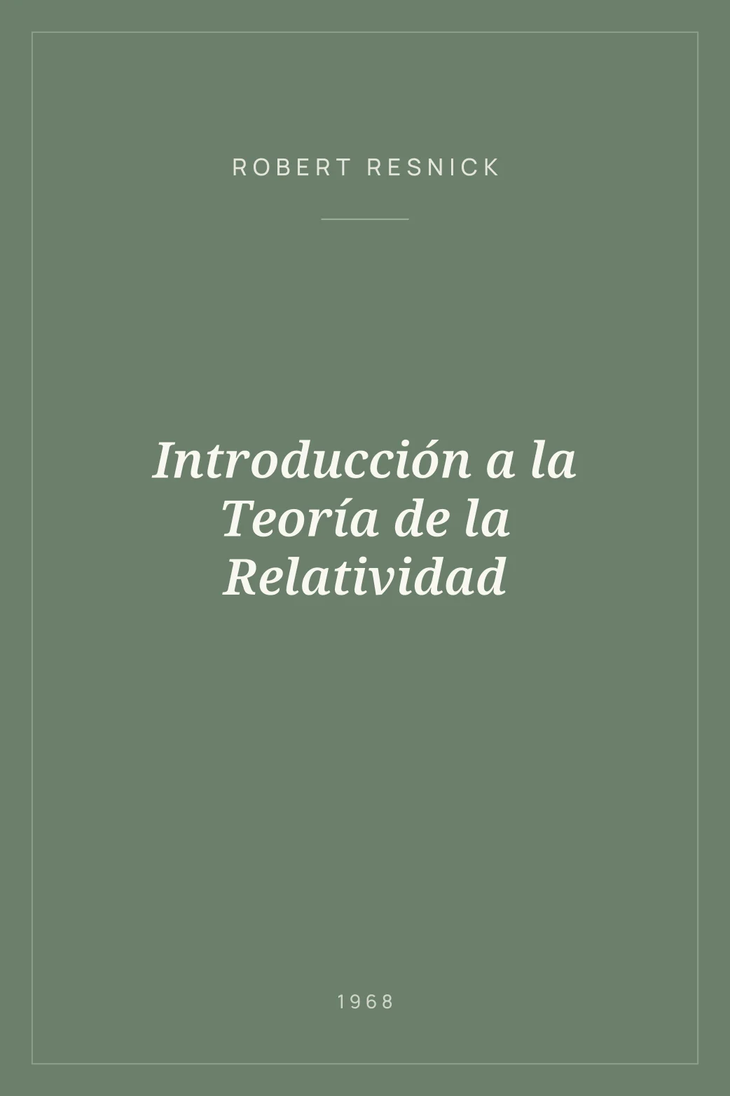 Portada de Introducción a la Teoría de la Relatividad