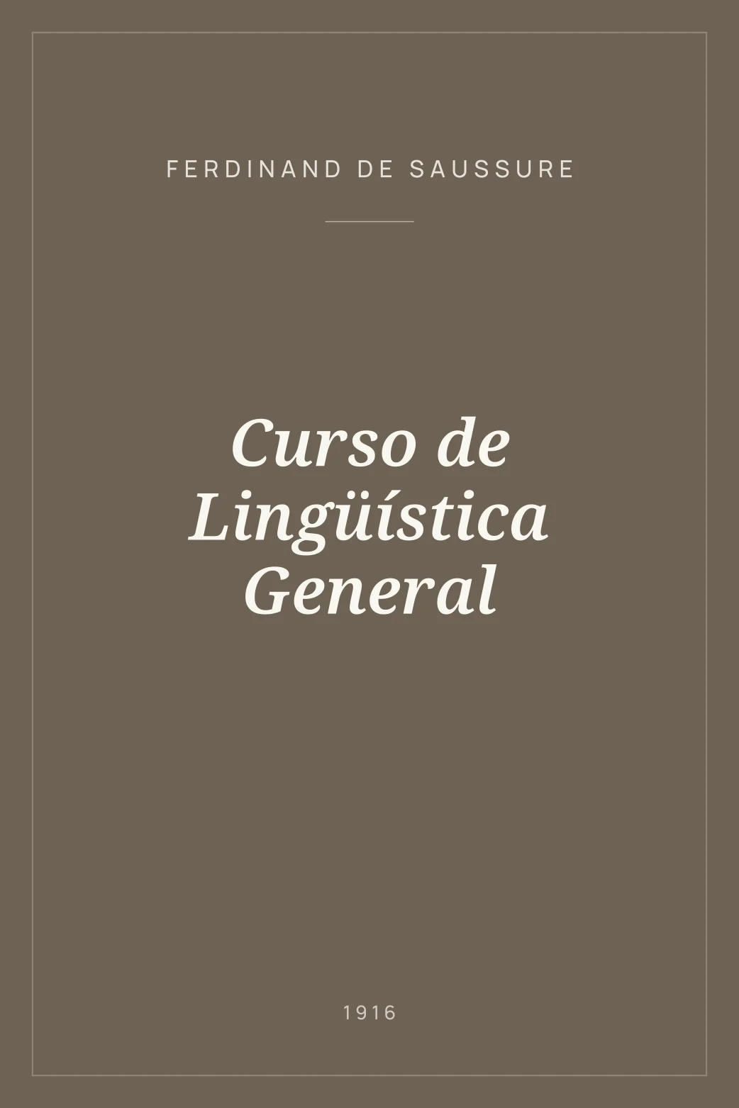 Portada de Curso de Lingüística General