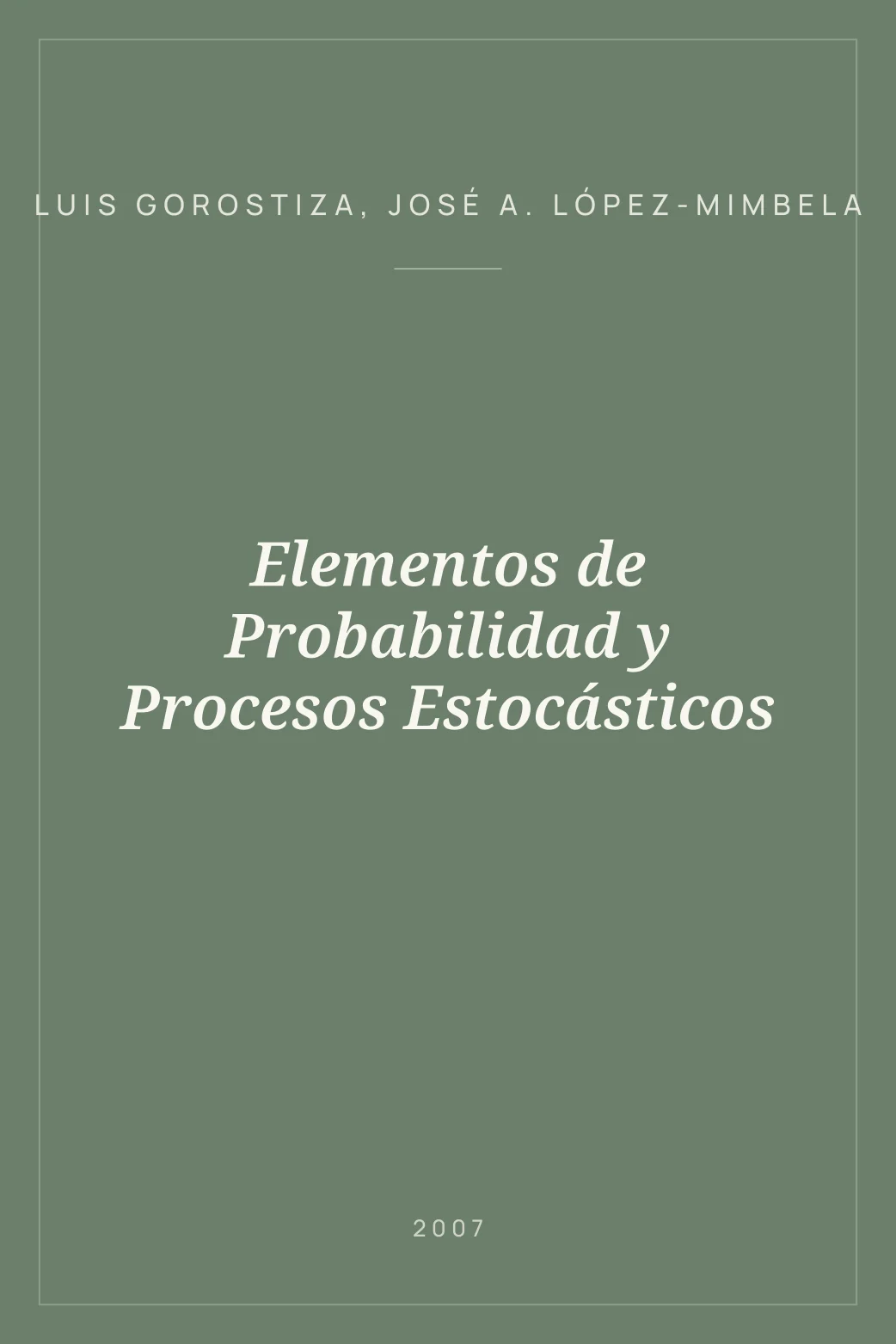 Portada de Elementos de Probabilidad y Procesos Estocásticos