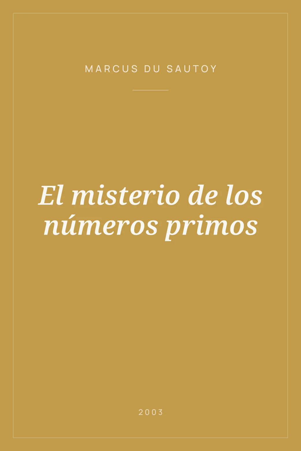 Portada de El misterio de los números primos