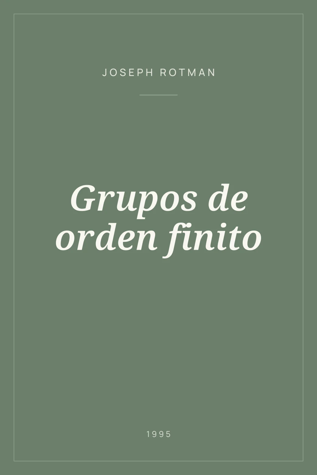 Portada de Grupos de orden finito