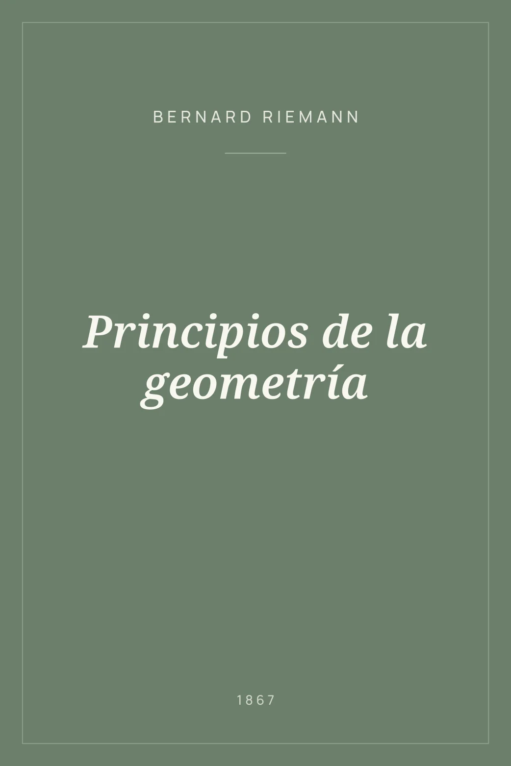 Portada de Principios de la geometría