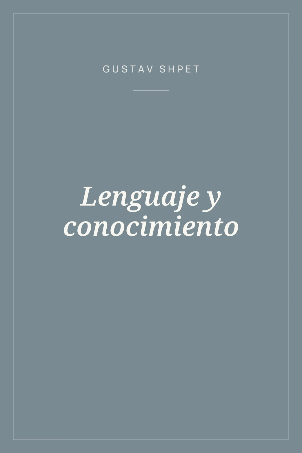 Portada de Lenguaje y conocimiento