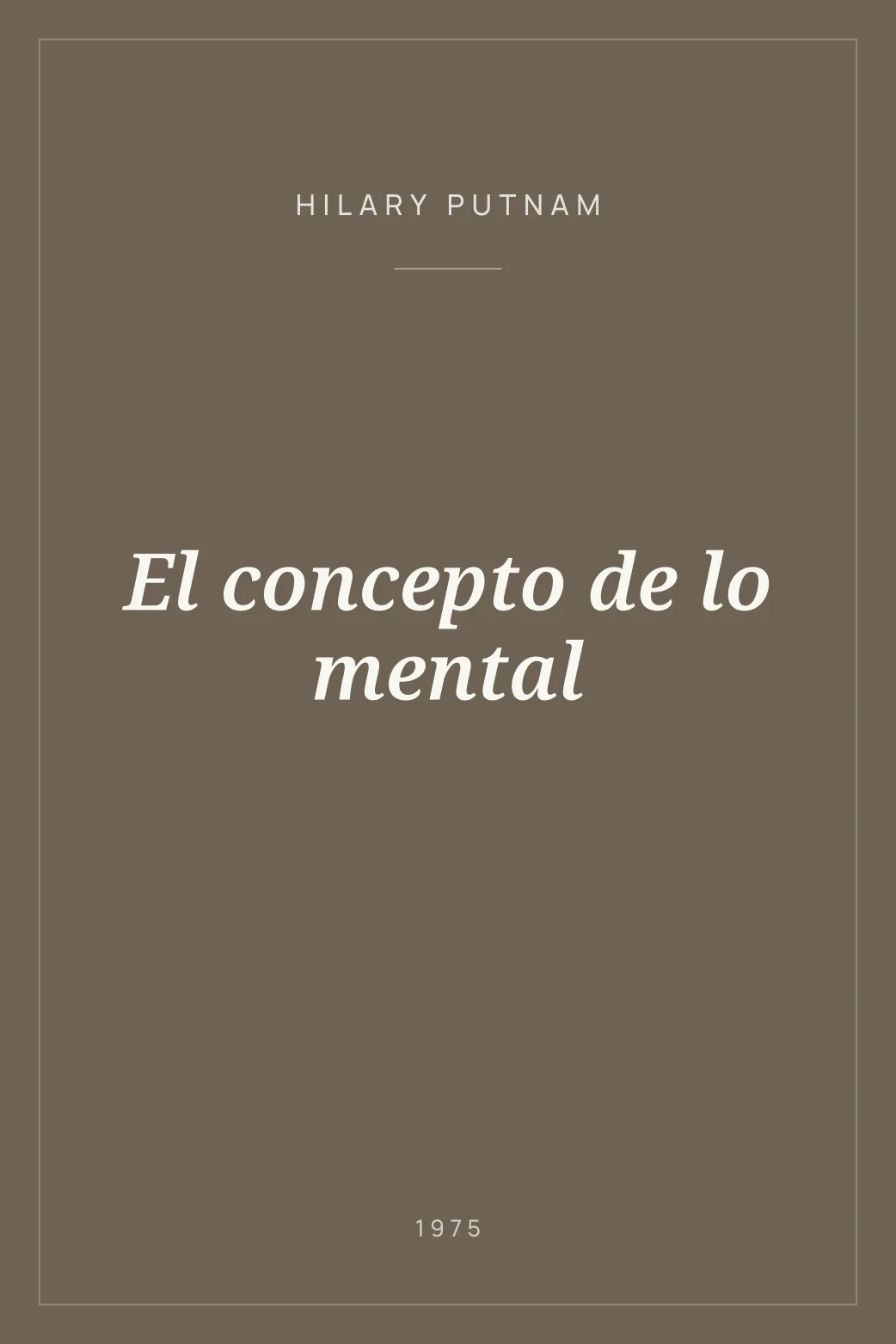 Portada de El concepto de lo mental