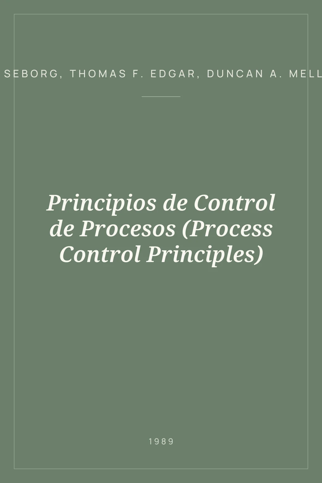 Portada de Principios de Control de Procesos (Process Control Principles)