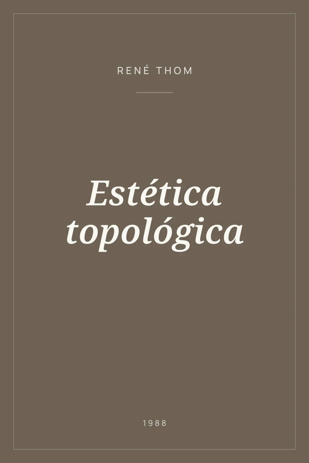 Portada de Estética topológica