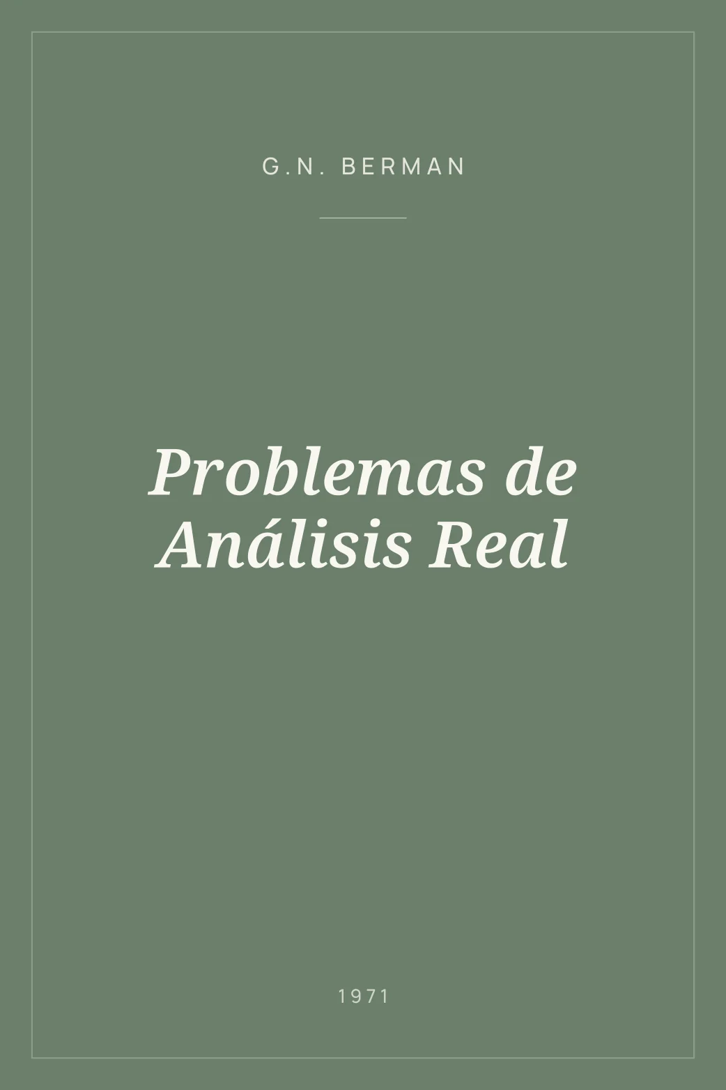 Portada de Problemas de Análisis Real