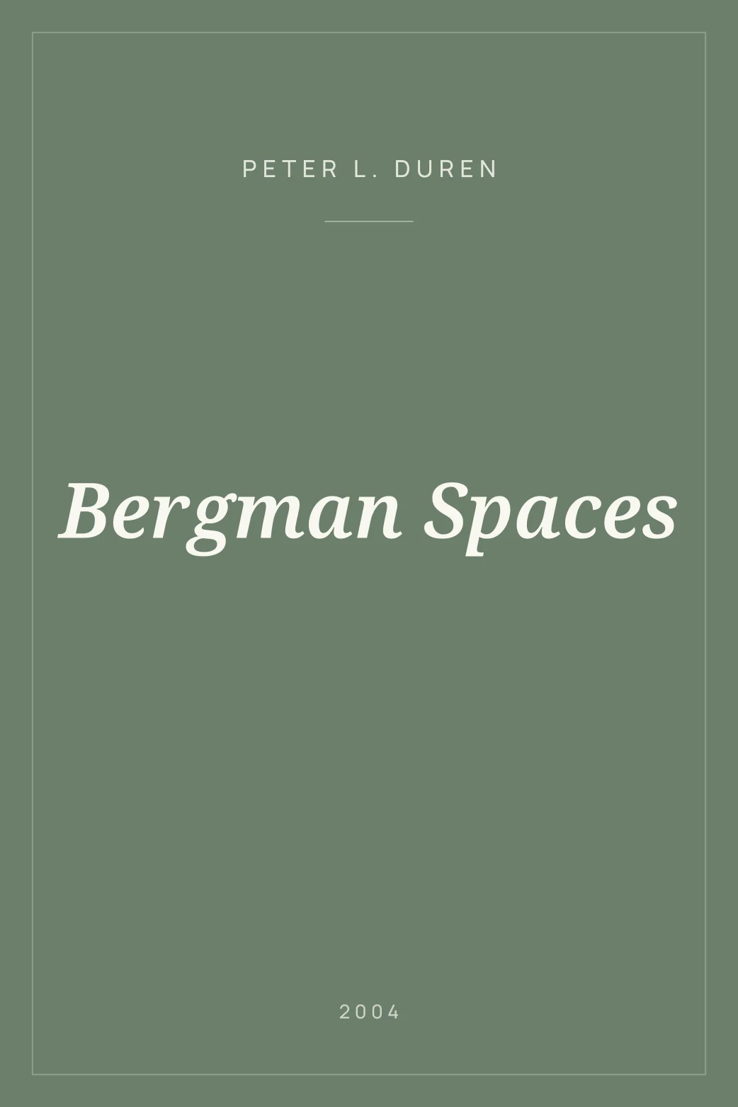 Portada de Bergman Spaces