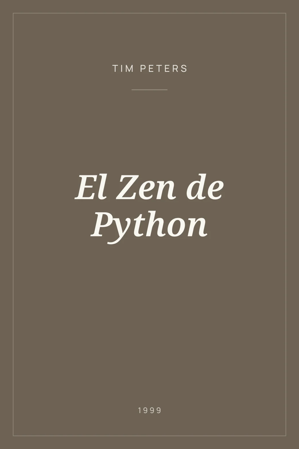 Portada de El Zen de Python