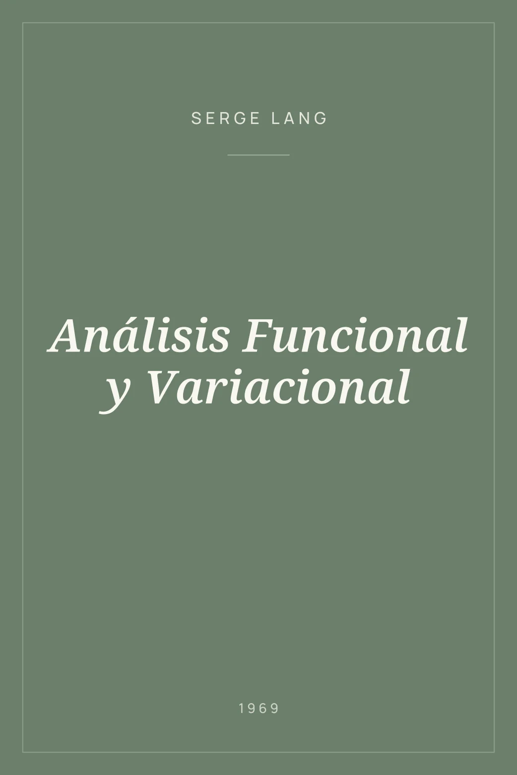 Portada de Análisis Funcional y Variacional