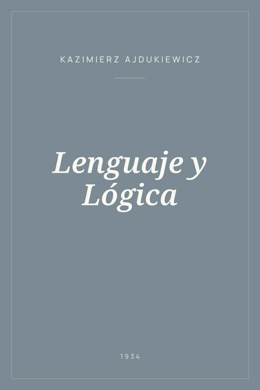 Portada de Lenguaje y Lógica