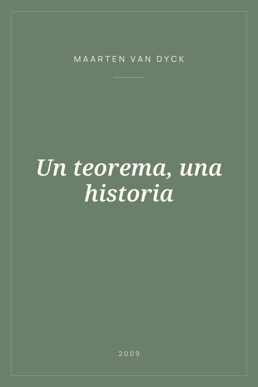 Portada de Un teorema, una historia