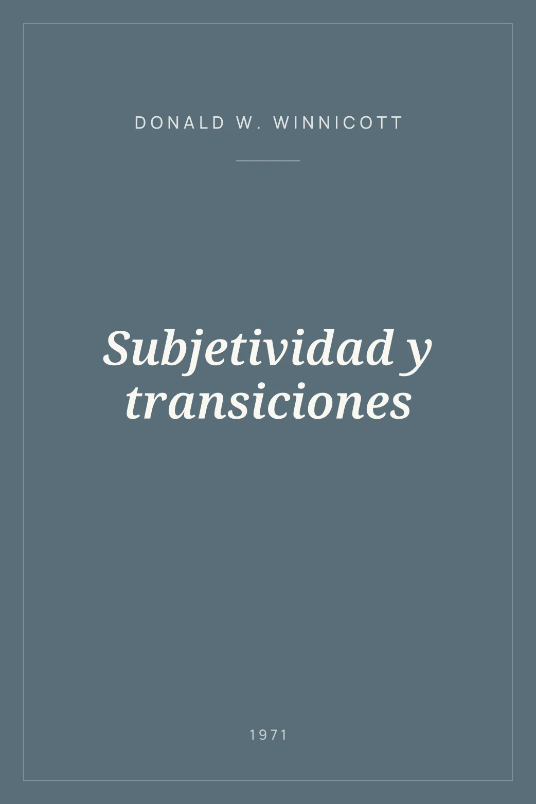 Portada de Subjetividad y transiciones