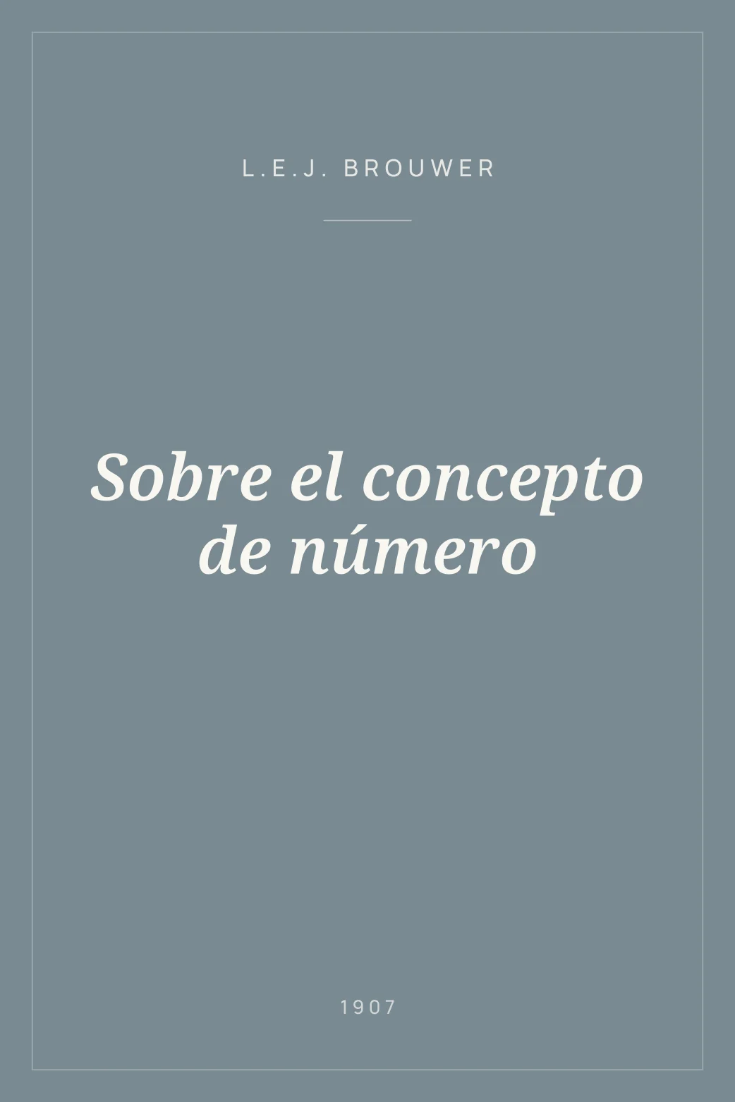 Portada de Sobre el concepto de número