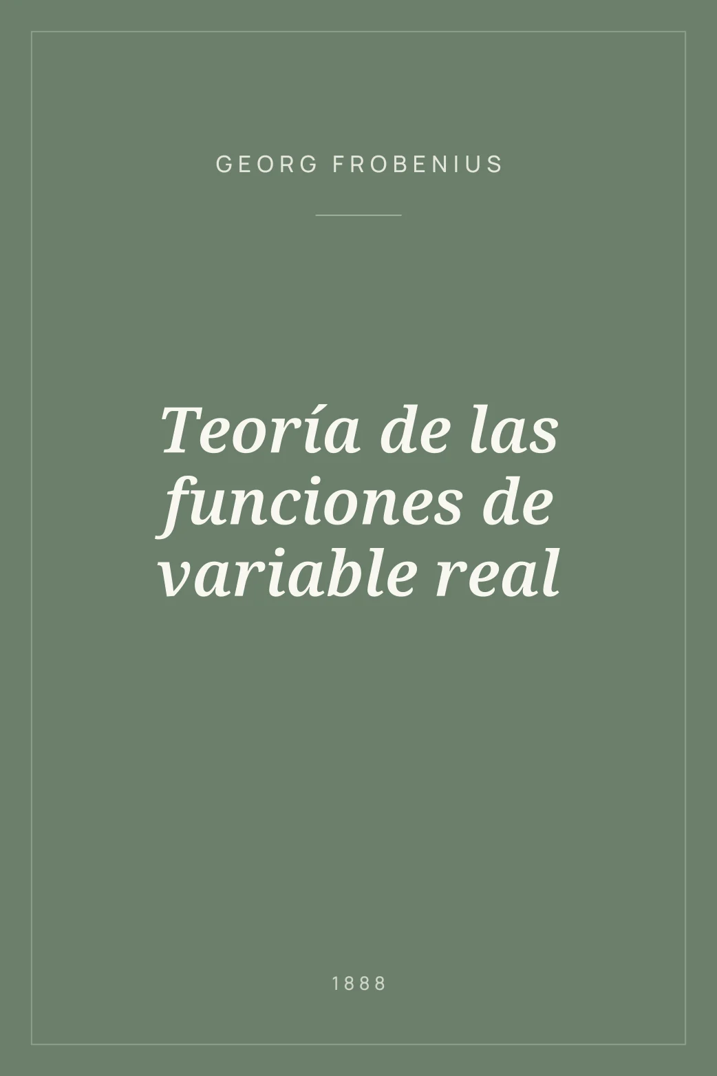 Portada de Teoría de las funciones de variable real
