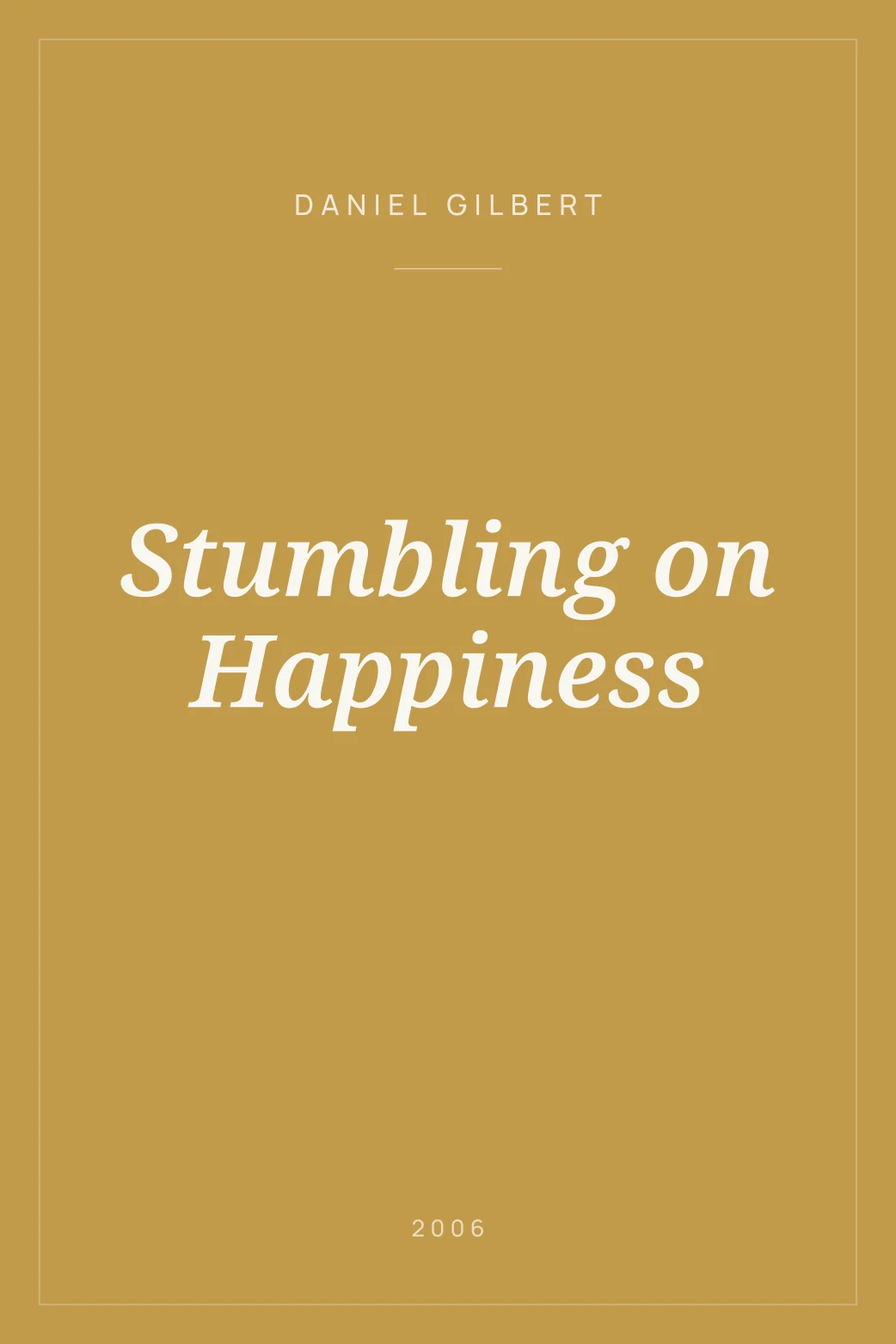 Portada de Stumbling on Happiness