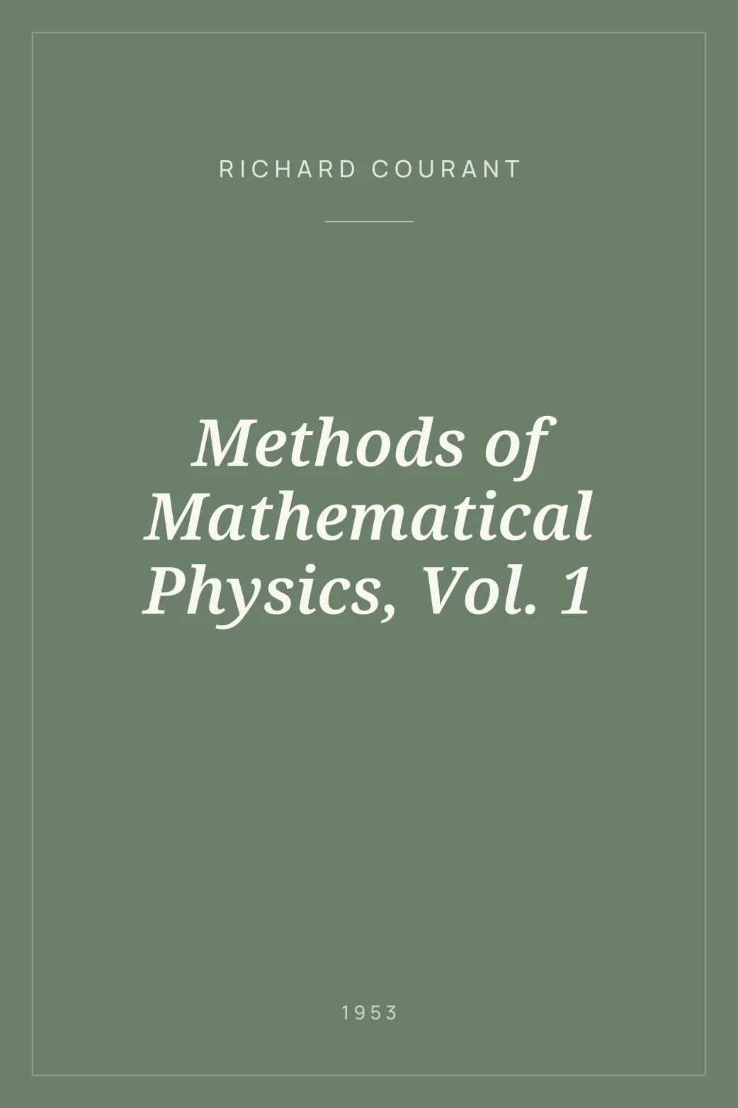 Portada de Methods of Mathematical Physics, Vol. 1