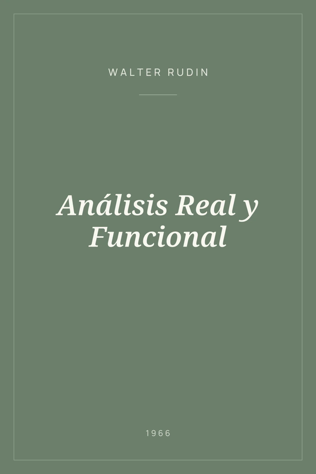 Portada de Análisis Real y Funcional