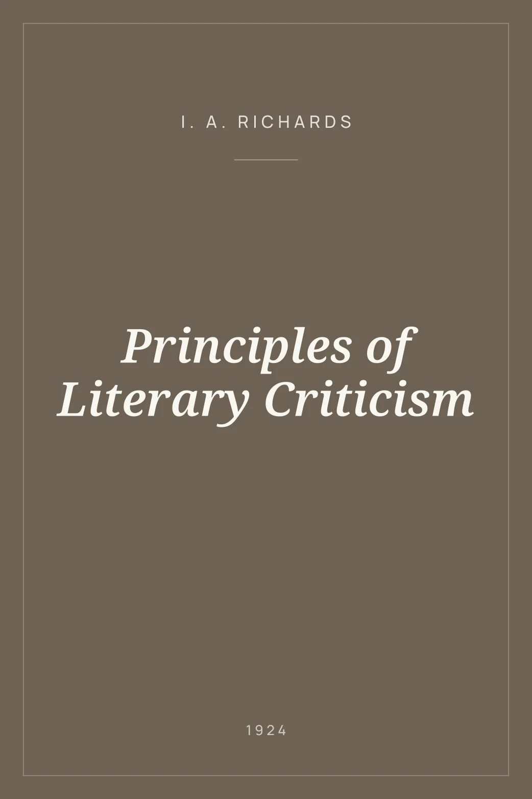 Portada de Principles of Literary Criticism