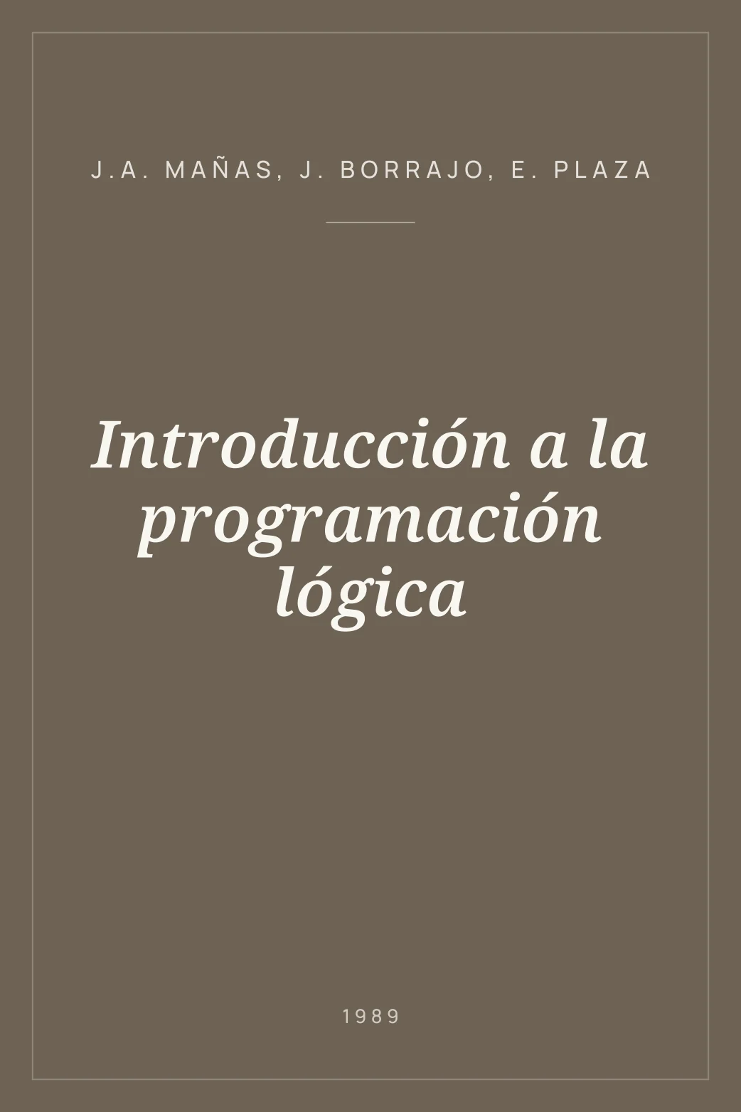 Portada de Introducción a la programación lógica