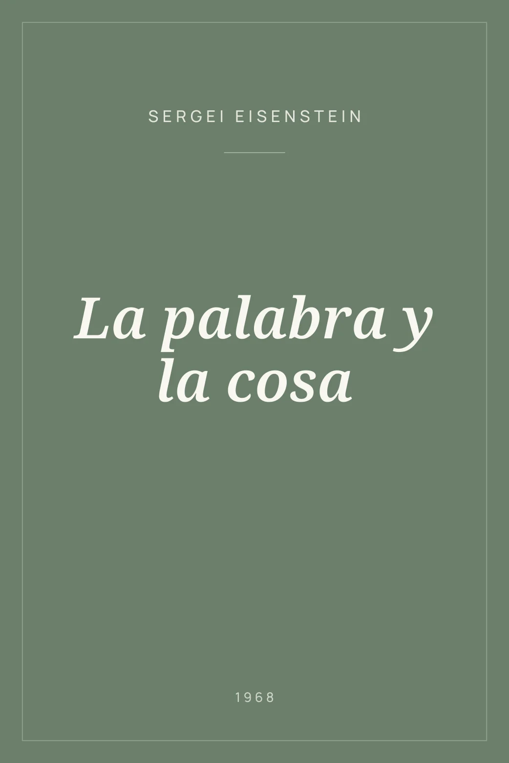 Portada de La palabra y la cosa