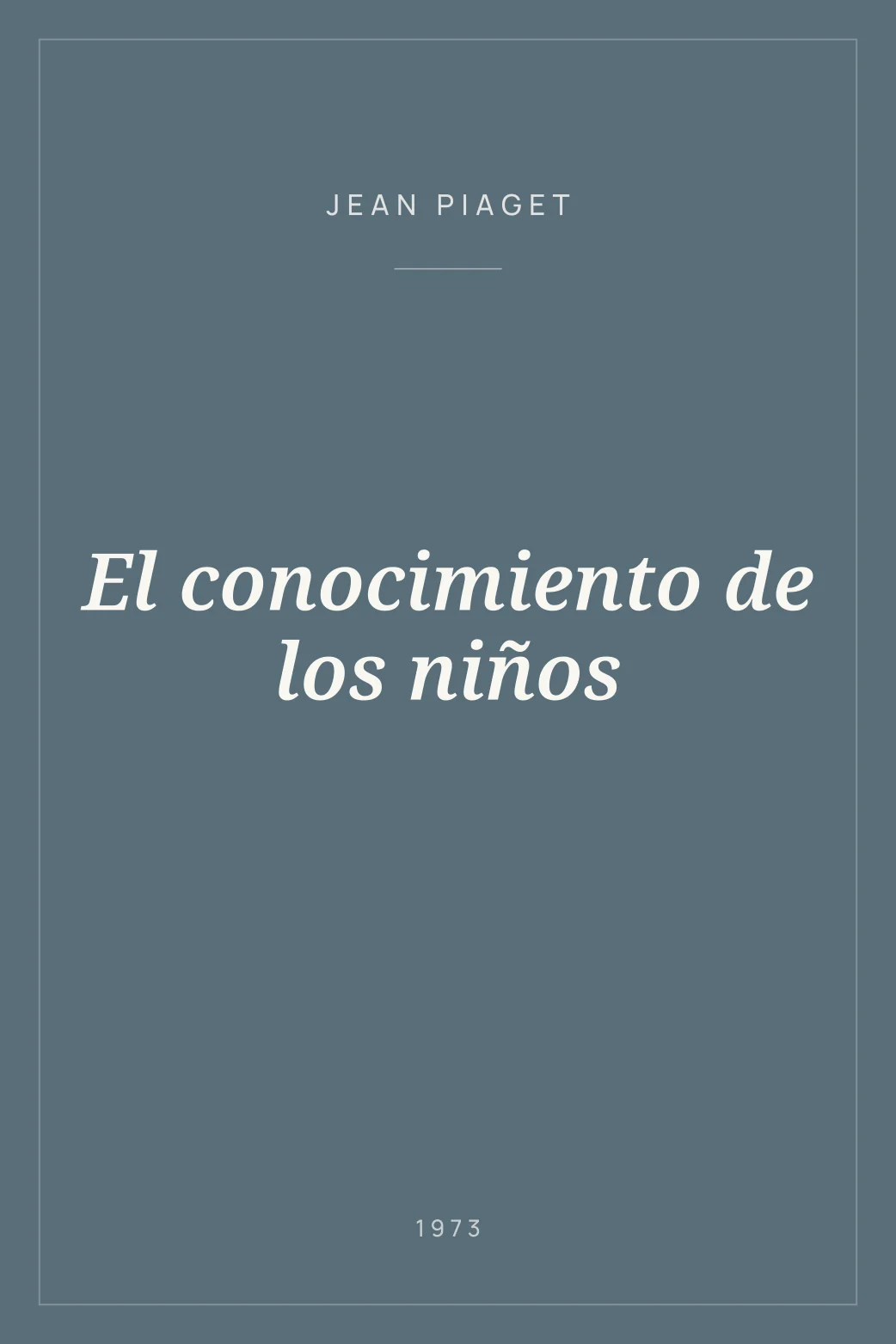 Portada de El conocimiento de los niños