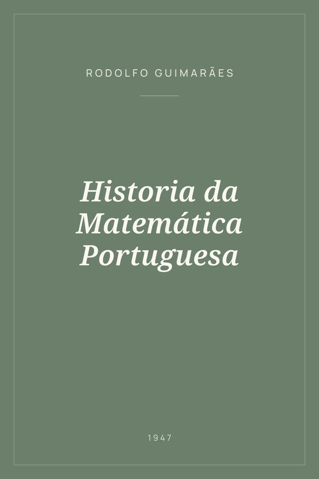 Portada de Historia da Matemática Portuguesa