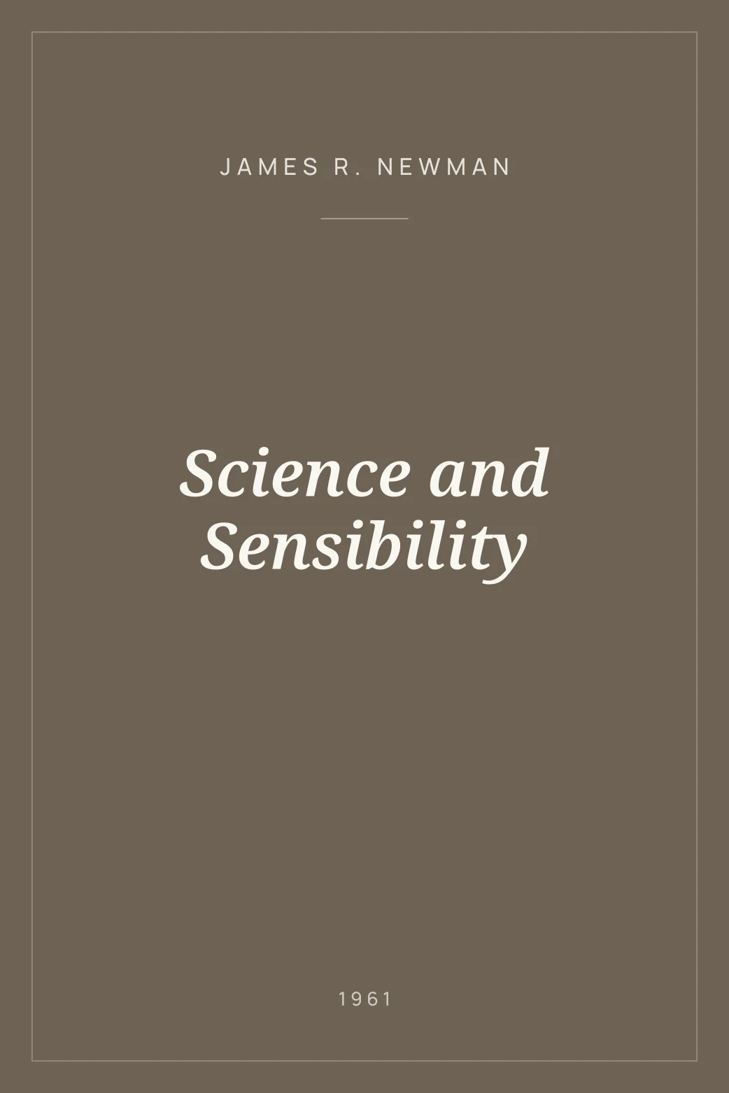 Portada de Science and Sensibility