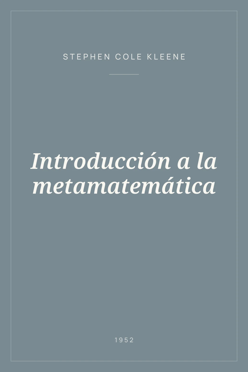 Portada de Introducción a la metamatemática
