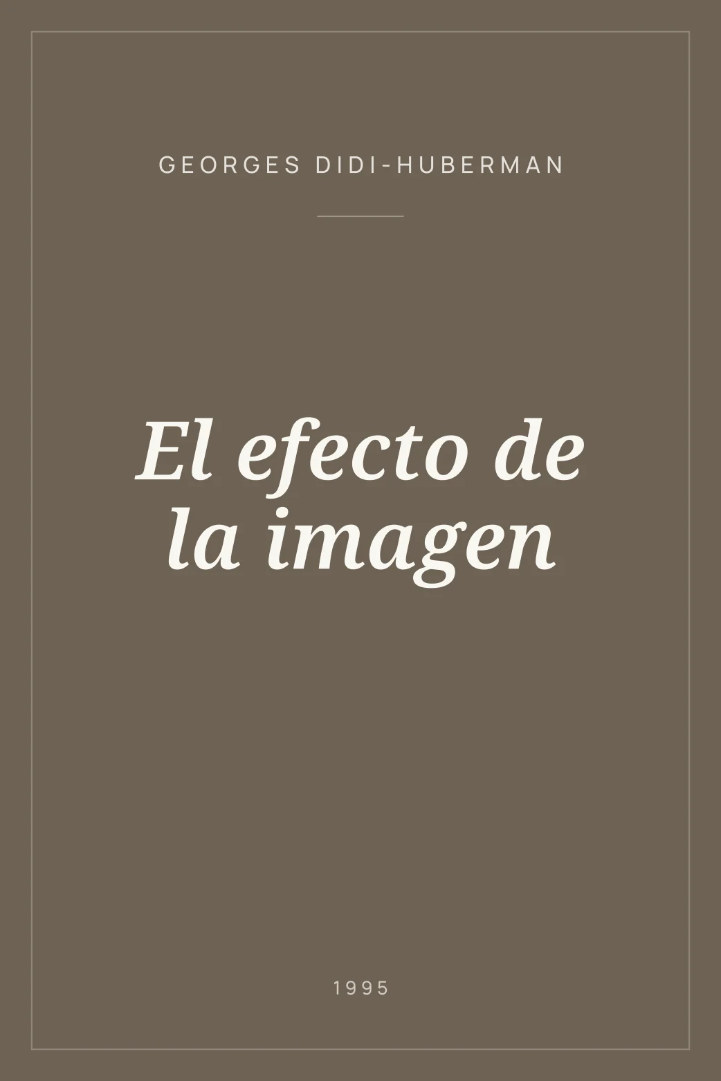 Portada de El efecto de la imagen