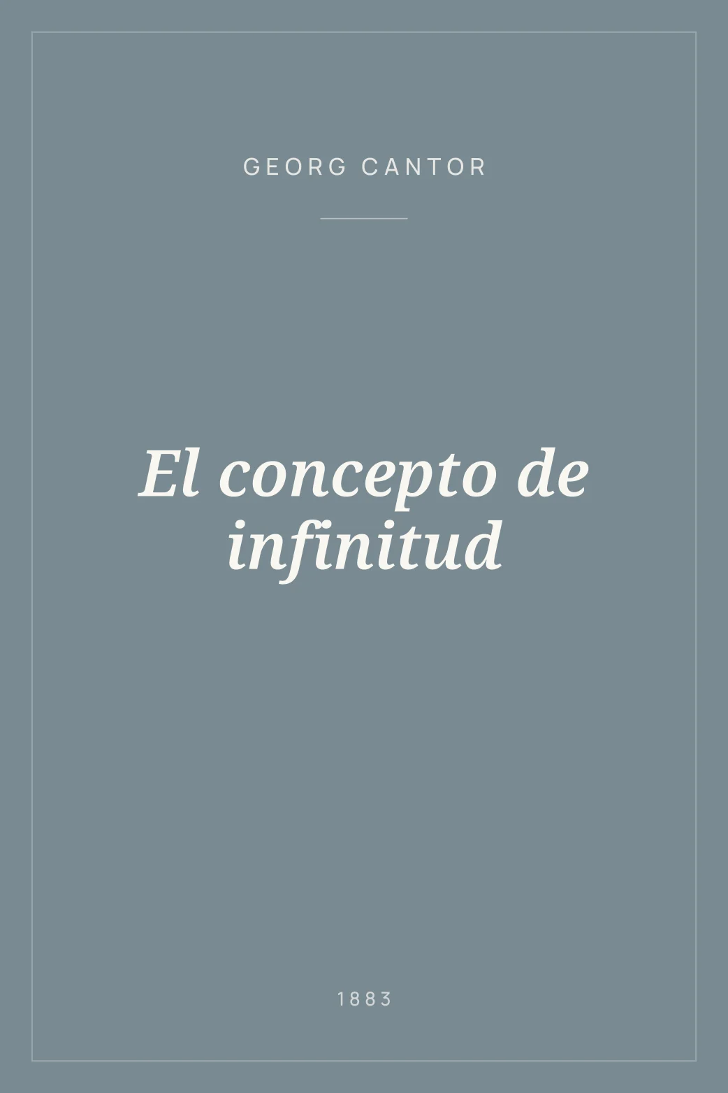 Portada de El concepto de infinitud