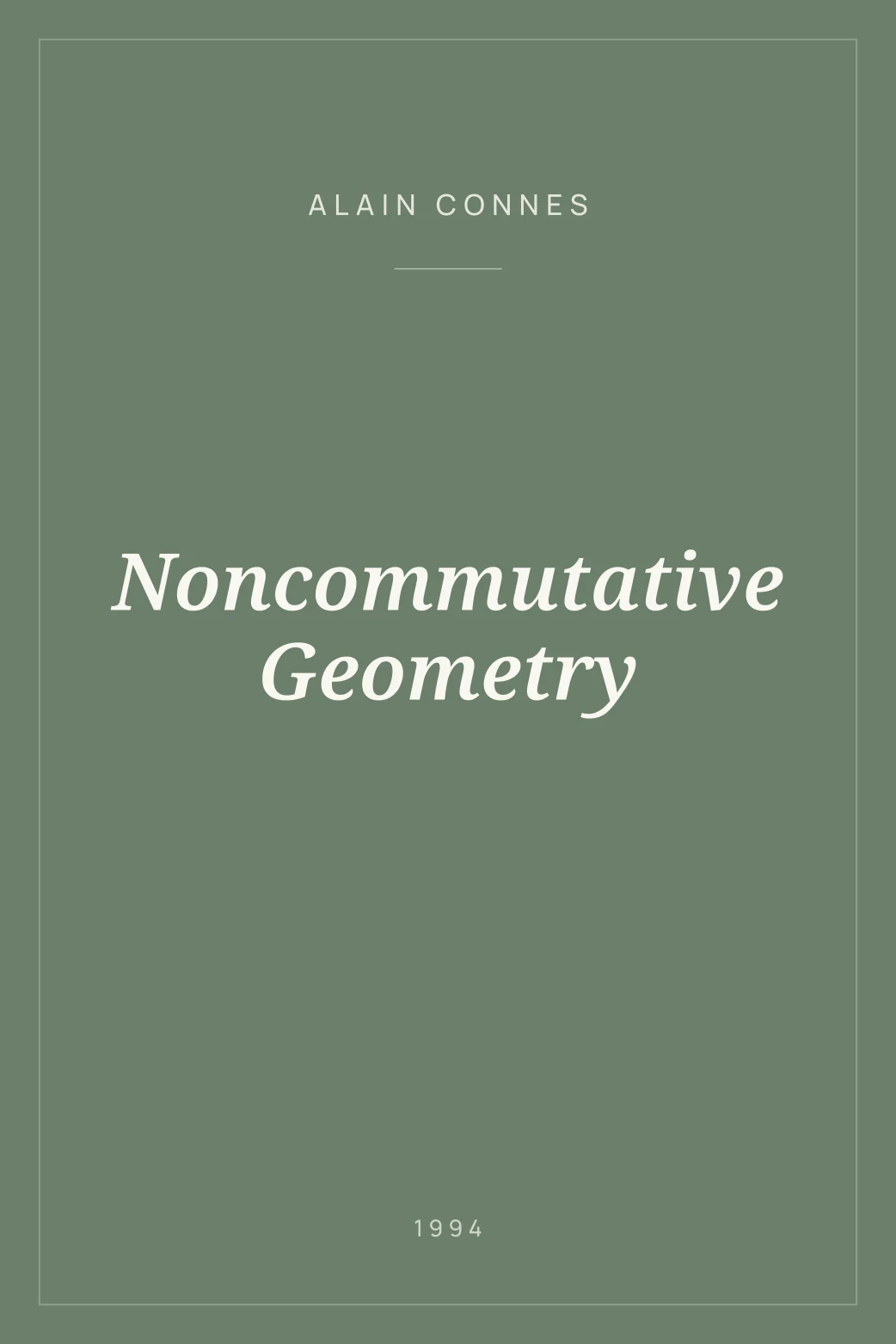 Portada de Noncommutative Geometry
