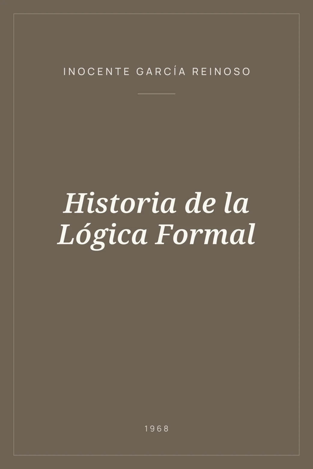 Portada de Historia de la Lógica Formal