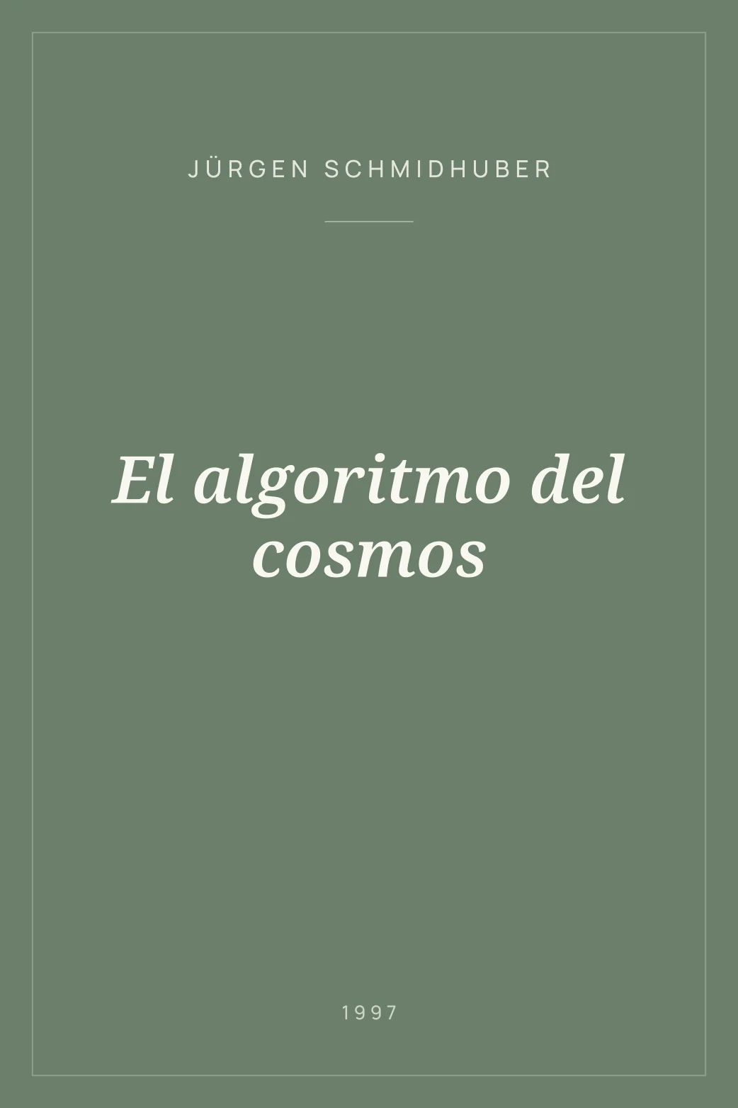 Portada de El algoritmo del cosmos