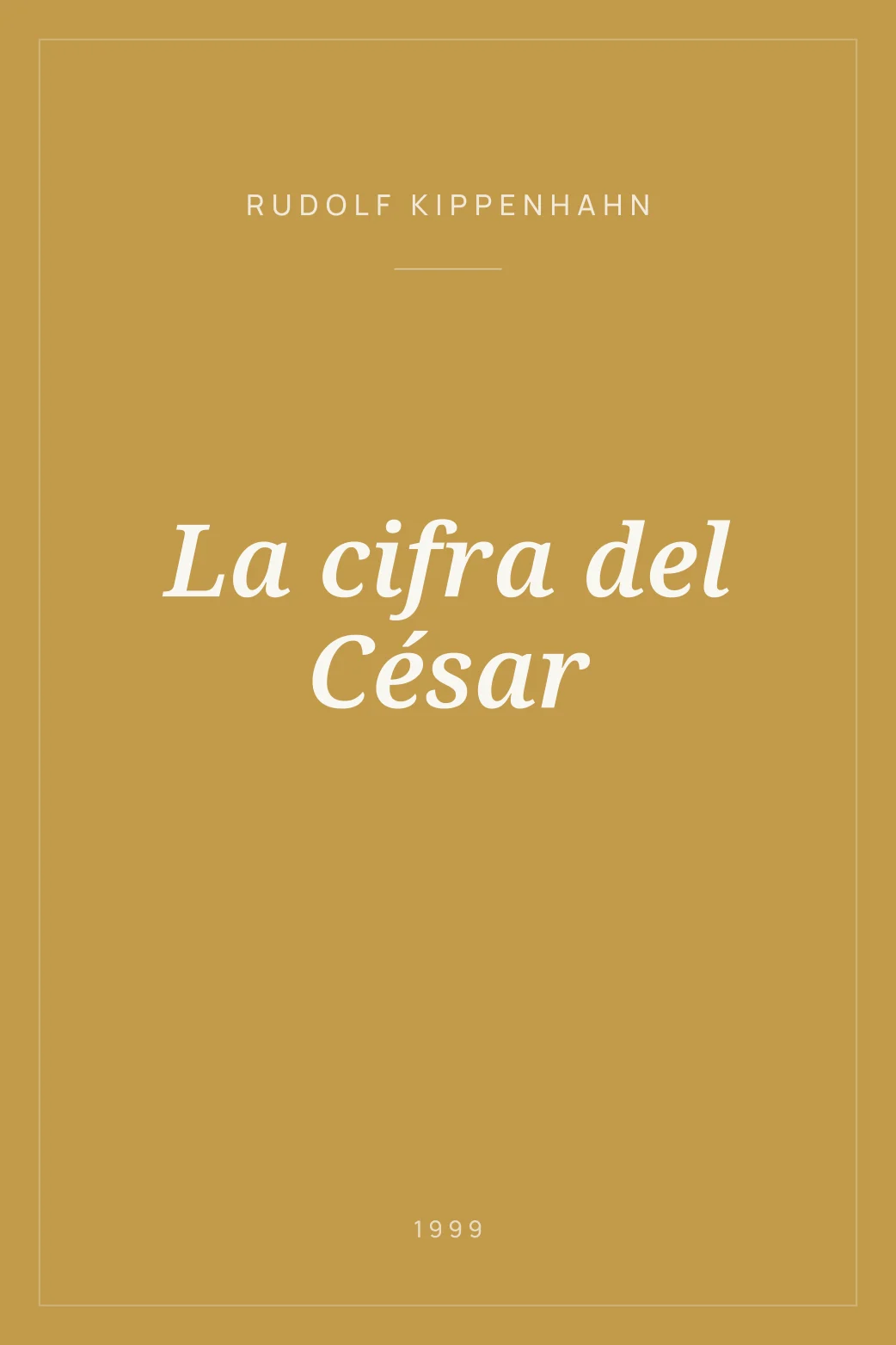 Portada de La cifra del César