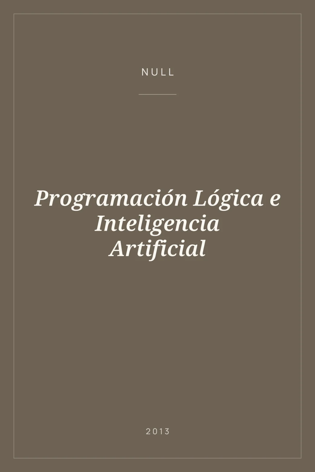 Portada de Programación Lógica e Inteligencia Artificial