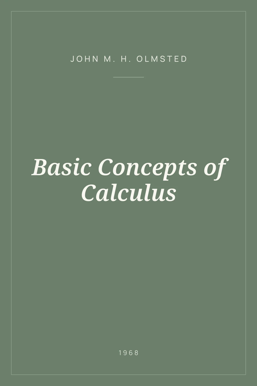 Portada de Basic Concepts of Calculus
