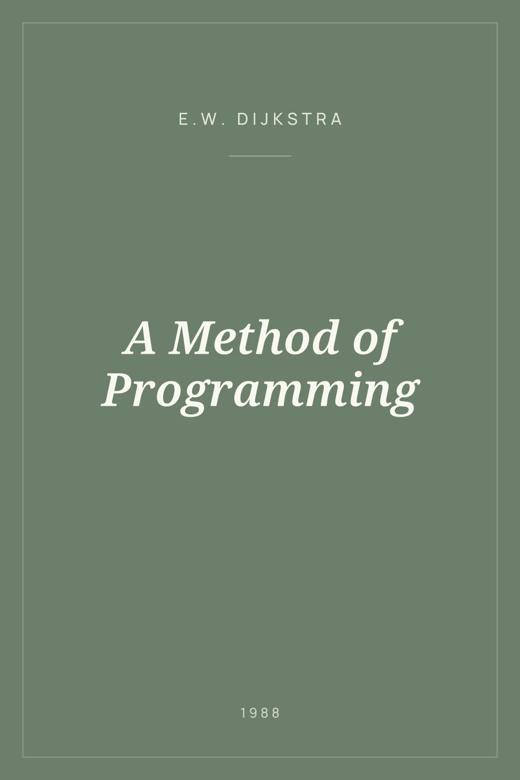 Portada de A Method of Programming
