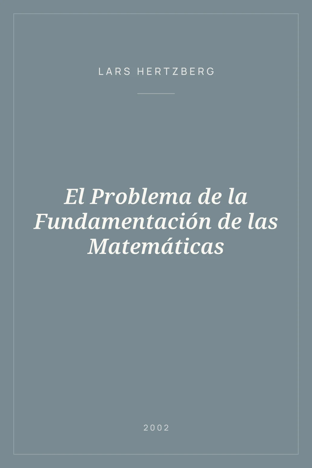 Portada de El Problema de la Fundamentación de las Matemáticas