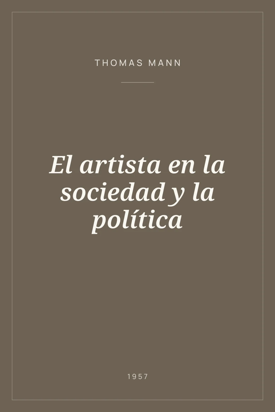Portada de El artista en la sociedad y la política