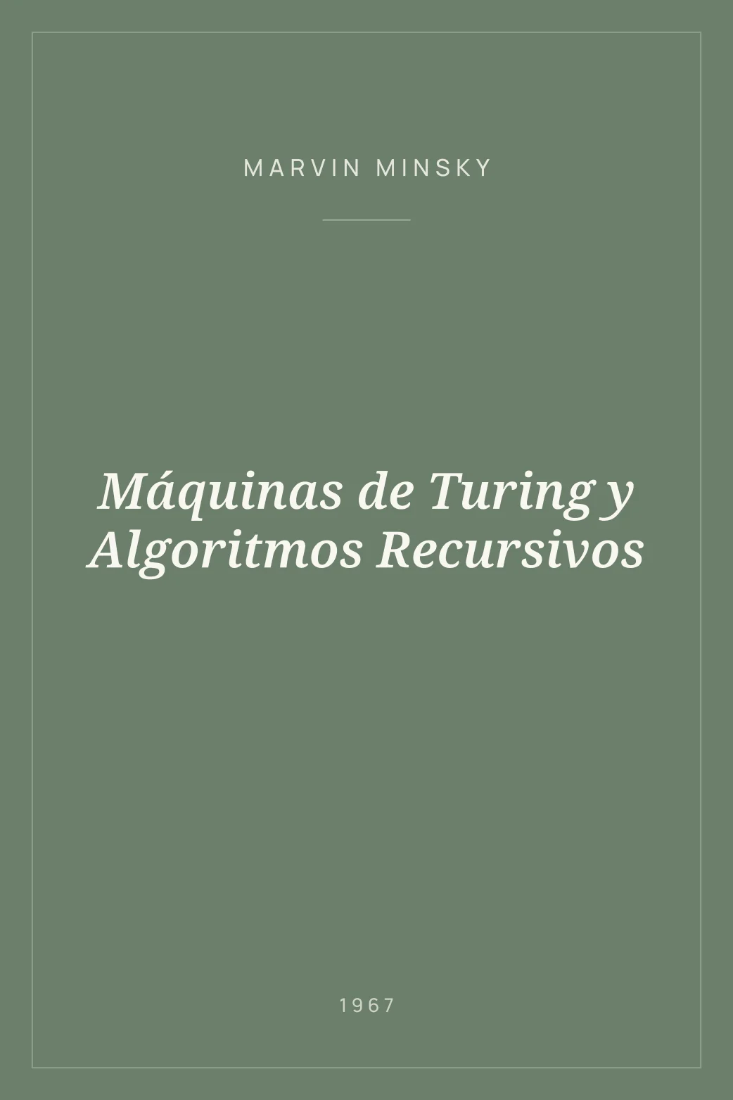 Portada de Máquinas de Turing y Algoritmos Recursivos