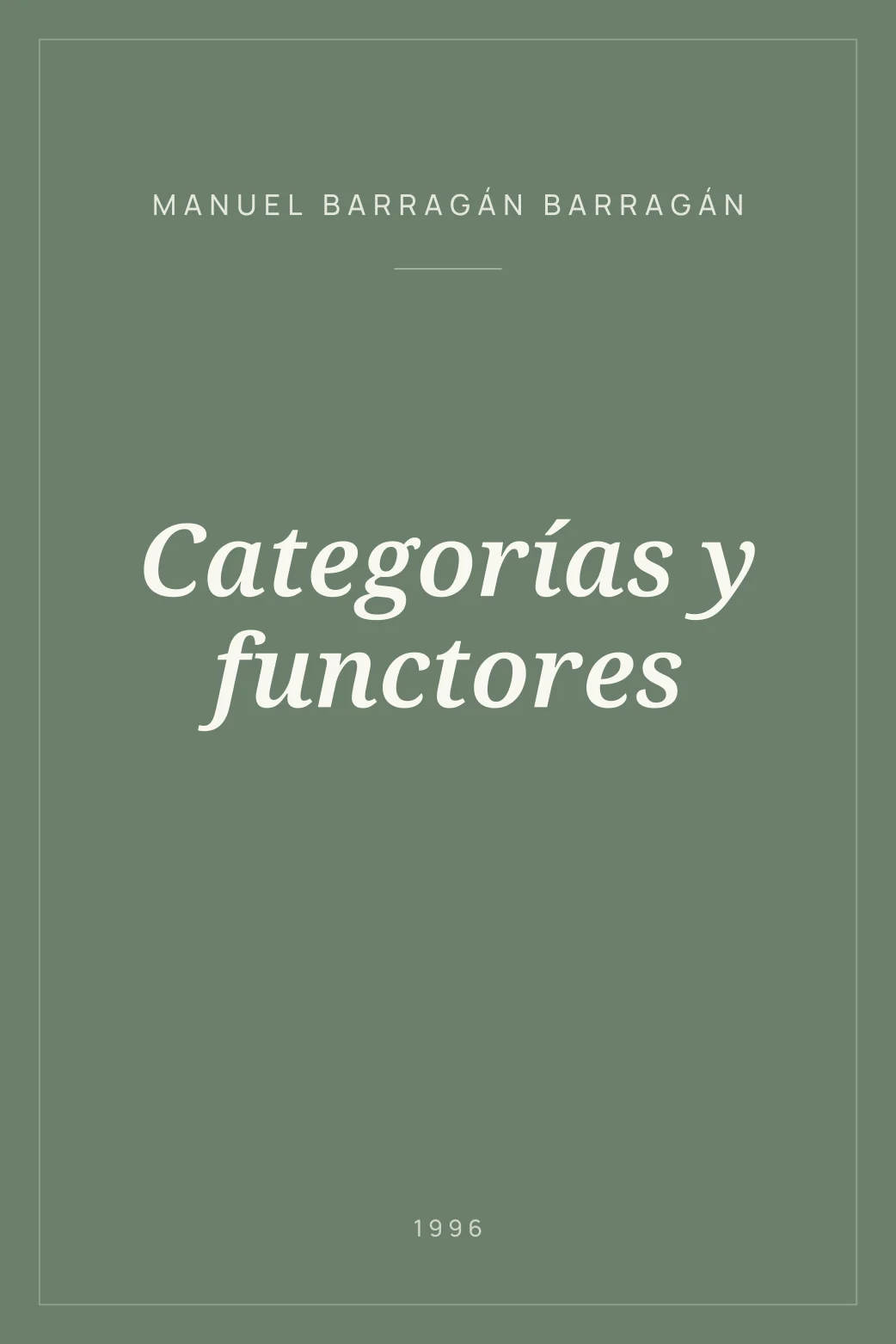 Portada de Categorías y functores