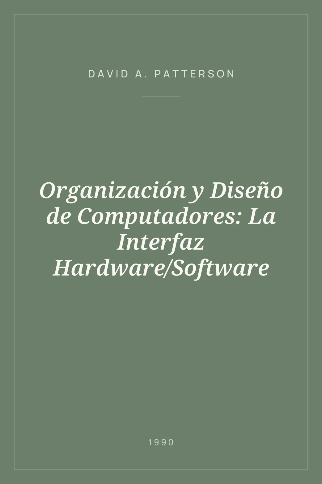 Portada de Organización y Diseño de Computadores: La Interfaz Hardware/Software