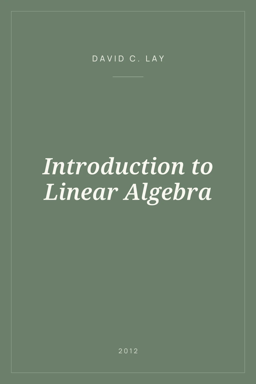 Portada de Introduction to Linear Algebra