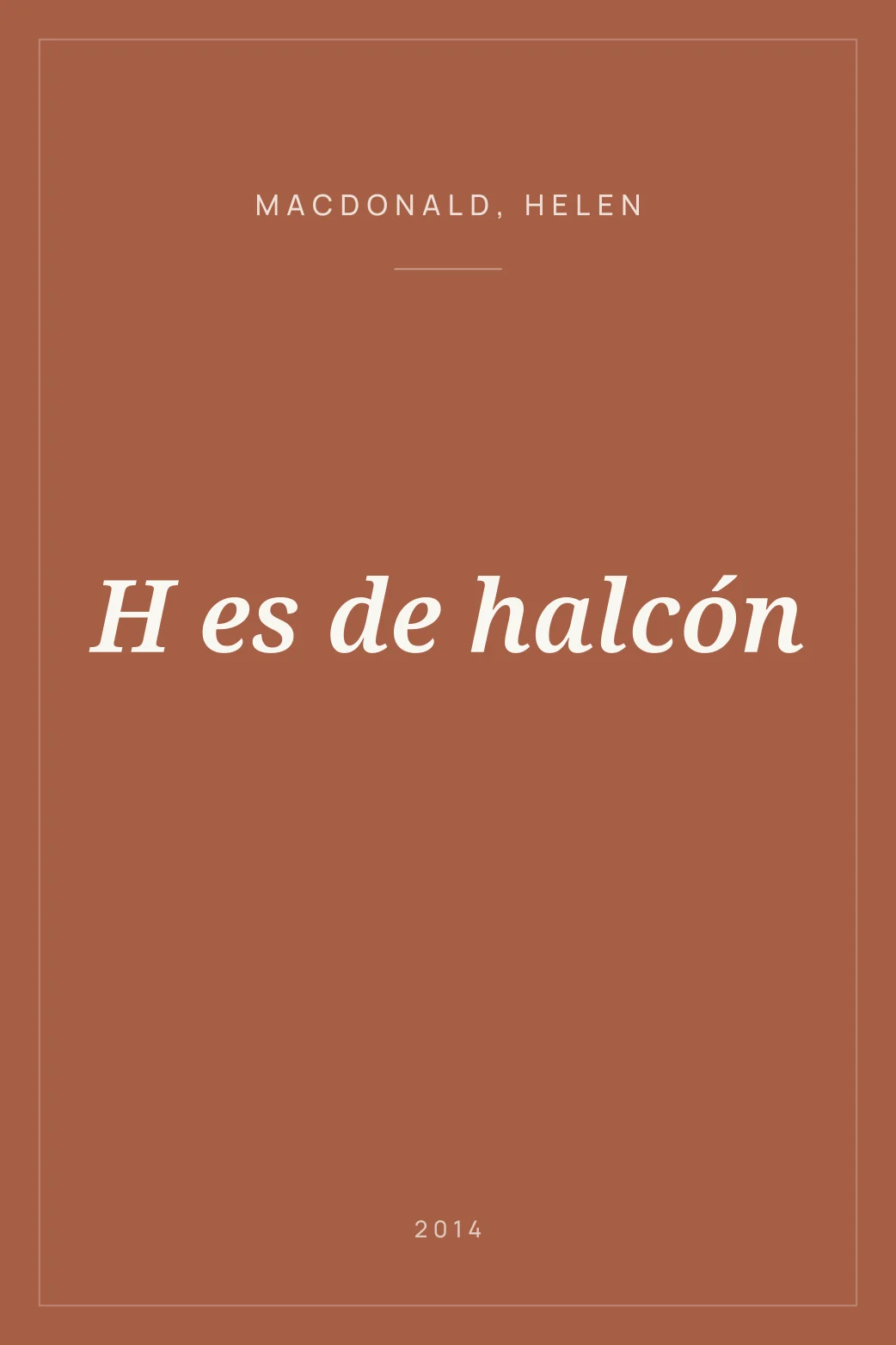 Portada de H es de halcón