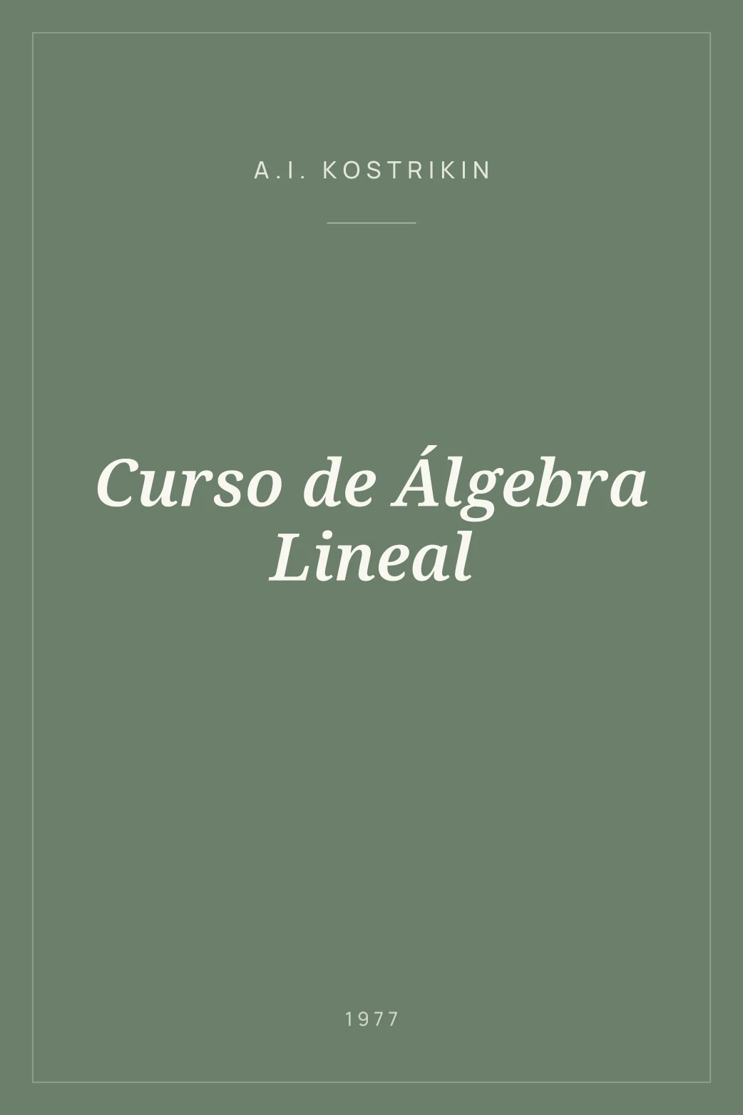 Portada de Curso de Álgebra Lineal