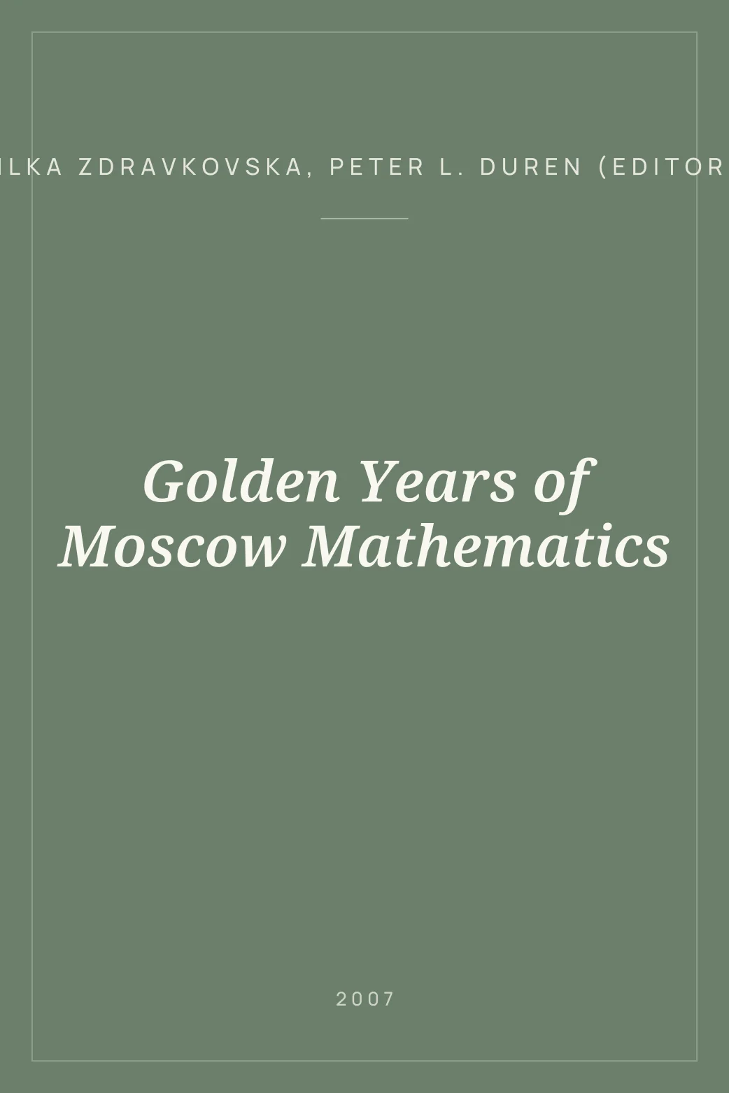 Portada de Golden Years of Moscow Mathematics
